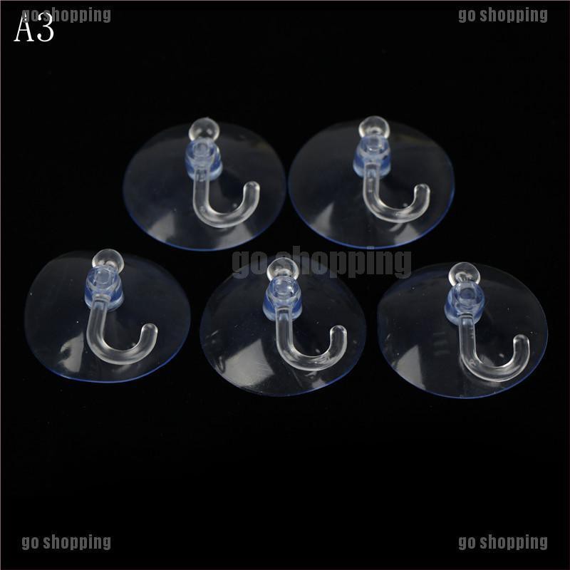 {go shopping}5pcs Bathroom Kitchen Glass Clear Suction Cup Hook Wall Hangers