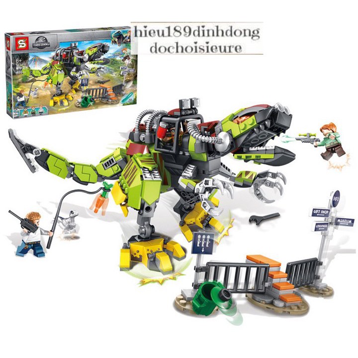 Lắp Ráp xếp hình Lego Jurassic World Dinosaur 82161 : Khủng long bạo chúa trắng Jurassic World 398 mảnh