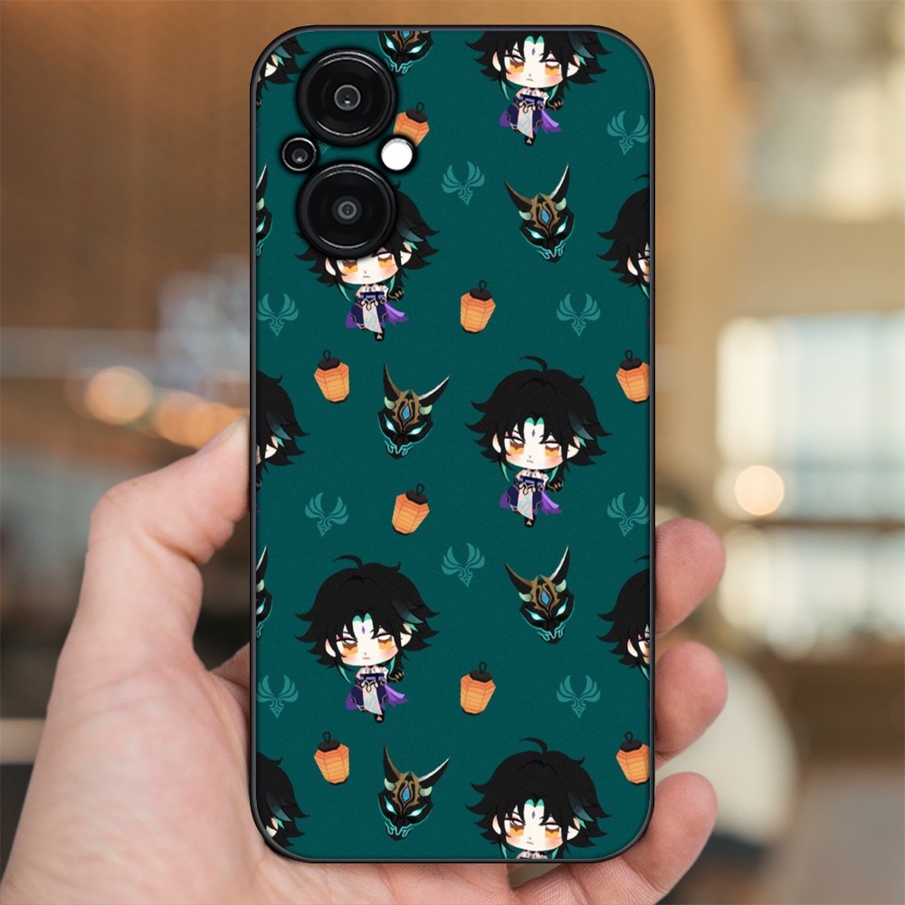 Ốp lưng Oppo Reno 8Z 5G viền đen in hình Xiao Genshin Impact