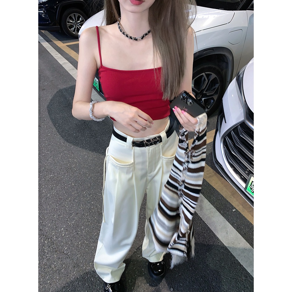 Quần dài ZHELIHANGFEI ống rộng thời trang mùa hè dành cho nữ