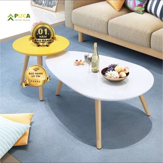 [𝐂𝐡𝐚̂́𝐭 𝐋𝐮̛𝐨̛̣𝐧𝐠 𝐜𝐚𝐨] Bàn trà sofa hình trứng gỗ phong cách bắc âu gỗ tự nhiên có bảo hành cao cấp