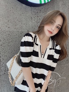 VÁY LEN MONGTOGHI CỔ BẺ 2 MÀU