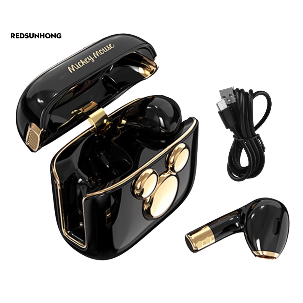 [RSH.z] Tai Nghe Bluetooth 5.0 HiFi Không Dây Mini Hình Gấu Hoạt Hình Thể Thao Cho Doing Sports