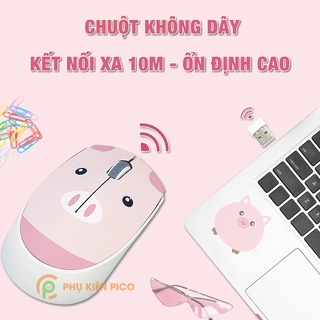 Chuột hồng không dây Wireless – Chuột máy tính không dây dễ thương cute hình thú đối thủ của Logitech – Dây quấn chuột