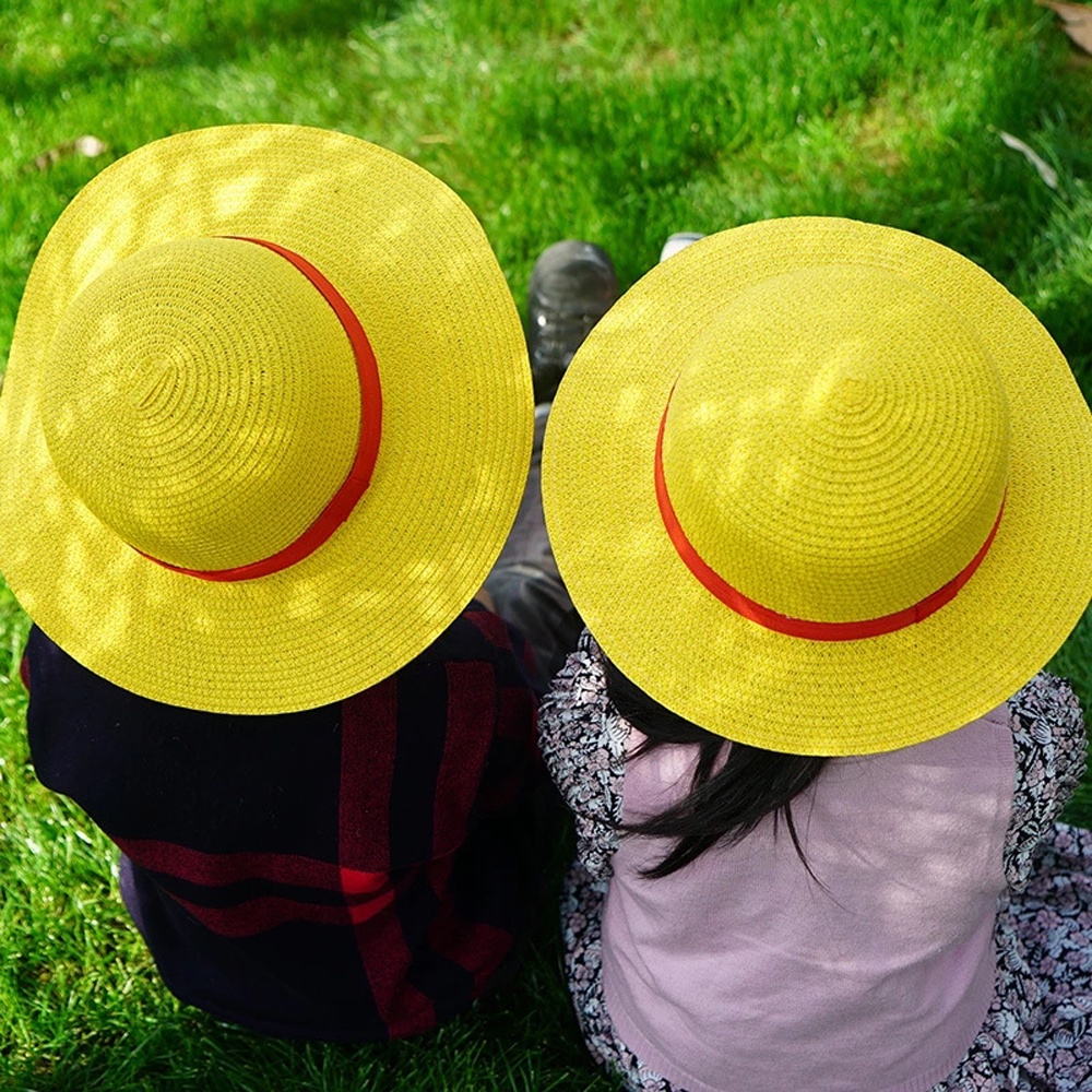 Nón rơm họa tiết hoạt hình Luffy D Luffy phong cách Nhật Bản