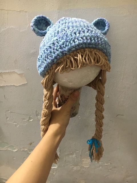 Nón len gấu 2 bính tóc