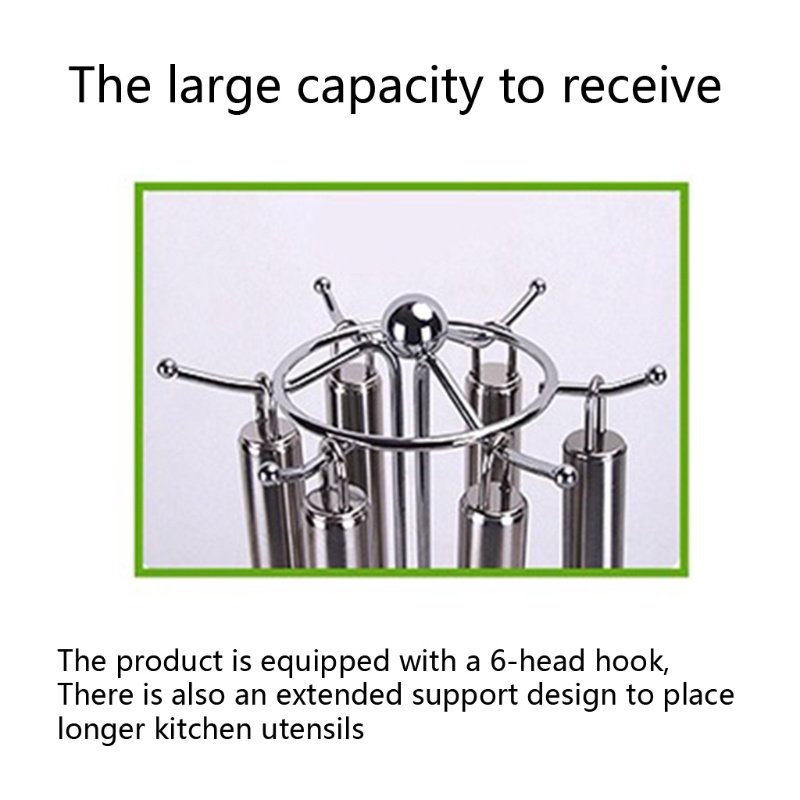 Gia Đình Nev Home 360° Giá Đỡ Dụng Cụ Nhà Bếp Có 6 Móc Dạng Xoay