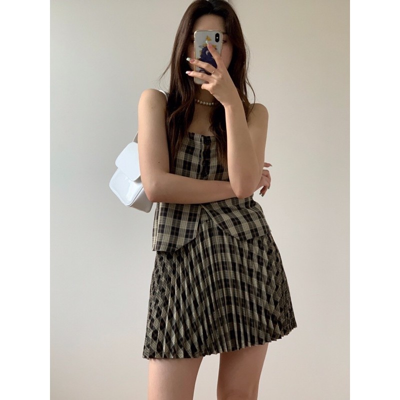 Set áo và chân váy xếp li | BigBuy360 - bigbuy360.vn