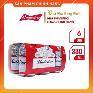 [LỐC 6] Bia lon Budweiser 330ml