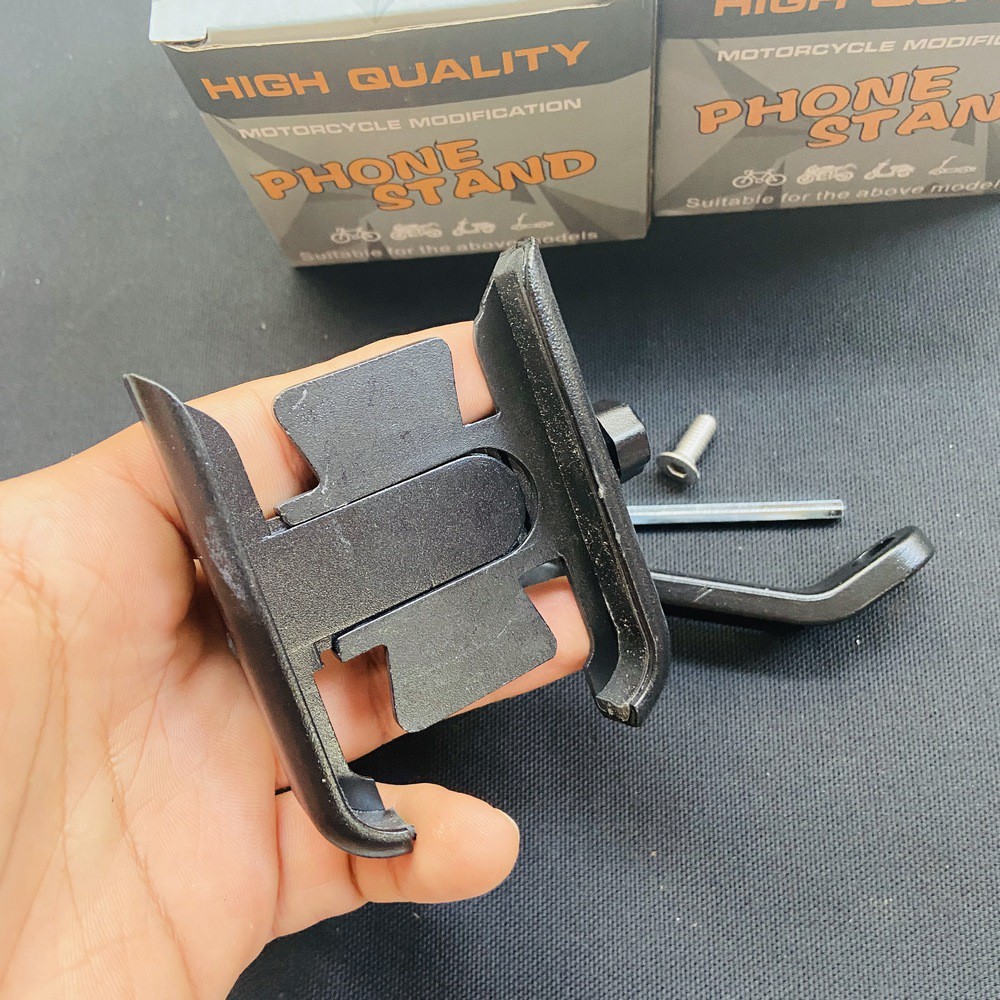 ( XẢ HÀNG ) GIÁ ĐỞ GẮN ĐIỆN THOẠI XOAY 360 ĐỘ CHO XE MÁY FULL NHÔM SƠN ĐEN CÁ TÍNH