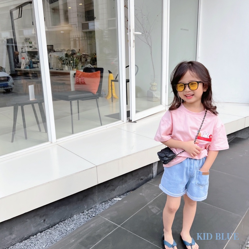 Áo Thun Tay Ngắn Cổ Tròn In Họa Tiết Hoạt Hình Phong Cách Phương Tây Cho Nữ