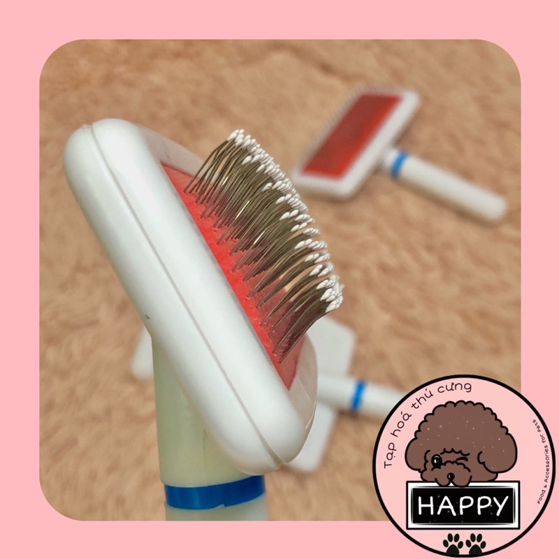 HOẢ TỐC | Lược kim chải lông chó mèo con giá rẻ / Lược nhựa chấm bi trắng mini lấy lông thú cưng -Tạp Hoá Thú Cưng Happy