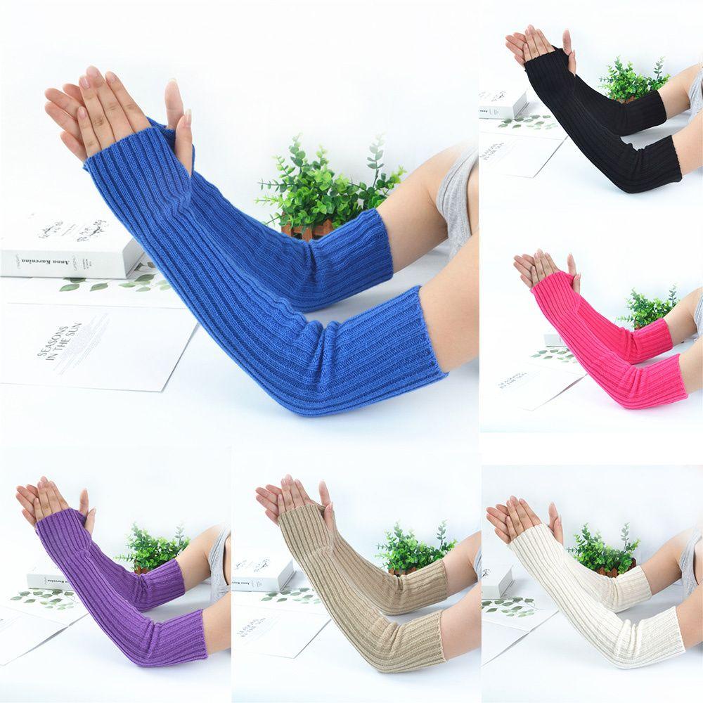 Găng Tay Dài Hở Ngón Giữ Ấm Mùa Đông Cho Nữ