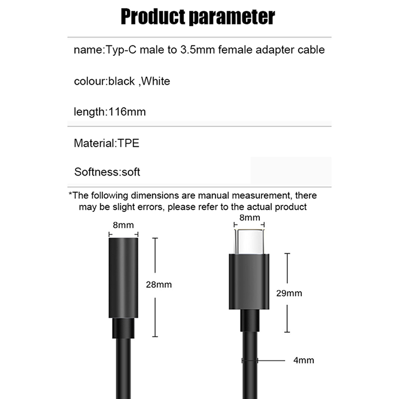 Cáp Chuyển Đổi Âm Thanh Type C Sang 3.5mm Cho Huawei P30 Xiaomi