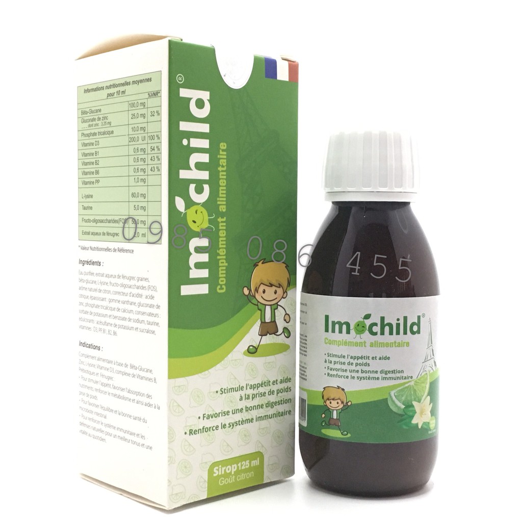 Siro IMOCHILD - Bổ sung các Vitamin, khoáng chất và acid amin, giúp trẻ ăn ngon miệng. Tăng cường sức đề kháng