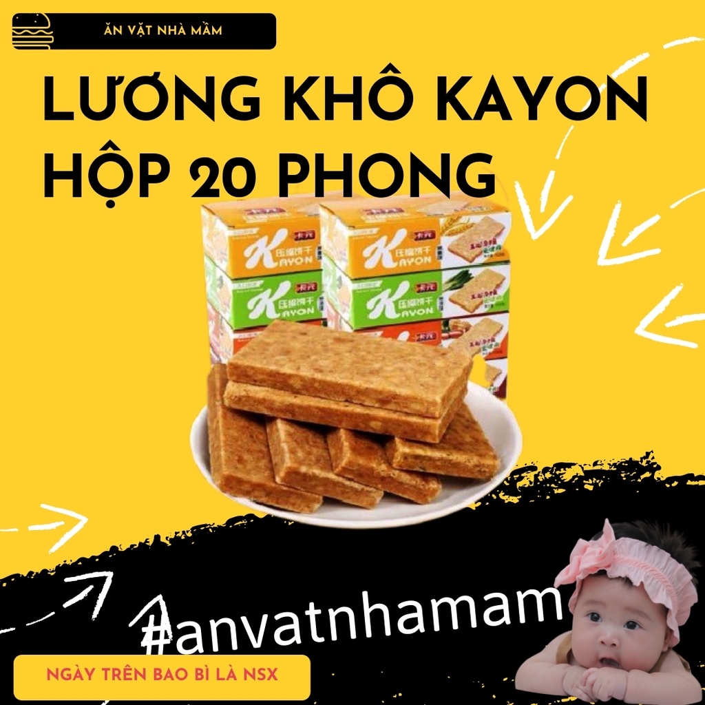 Lương khô KAYON bổ dưỡng, bánh quy nén thay thế bữa ăn nhiều hương vị, bữa sáng đầy đủ, đồ ăn nhẹ, nguyên hộp 20 phong.