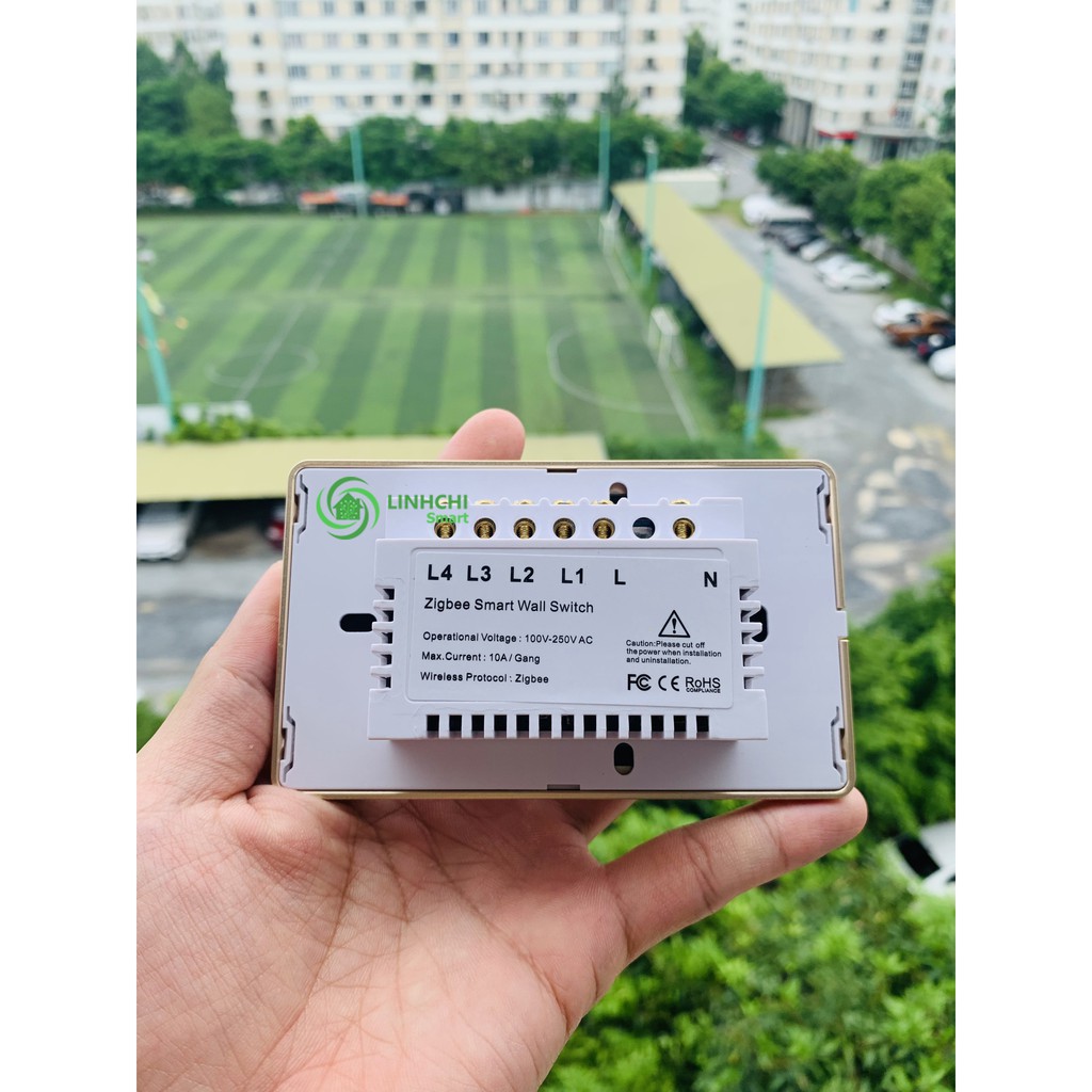 [BH 12 tháng] Công Tắc Cảm Ứng Điều Khiển Từ Xa TUYA ZIGBEE 4 Nút Ấn Viền Hợp Kim Nguyên Khối