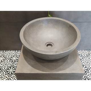 Chậu Lavabo Xi Măng Tròn