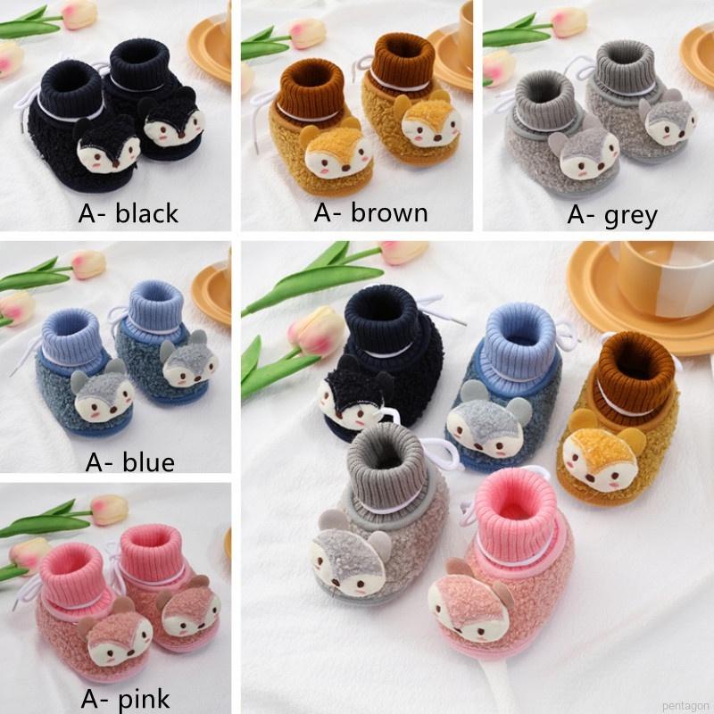 Giày bốt cổ cao họa tiết hoạt hình dễ thương thoáng khí cho bé từ 0-18 tháng tuổi