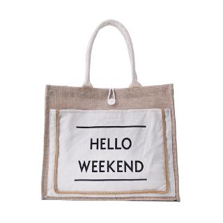 Túi vải bố Hello Weekend xách tay