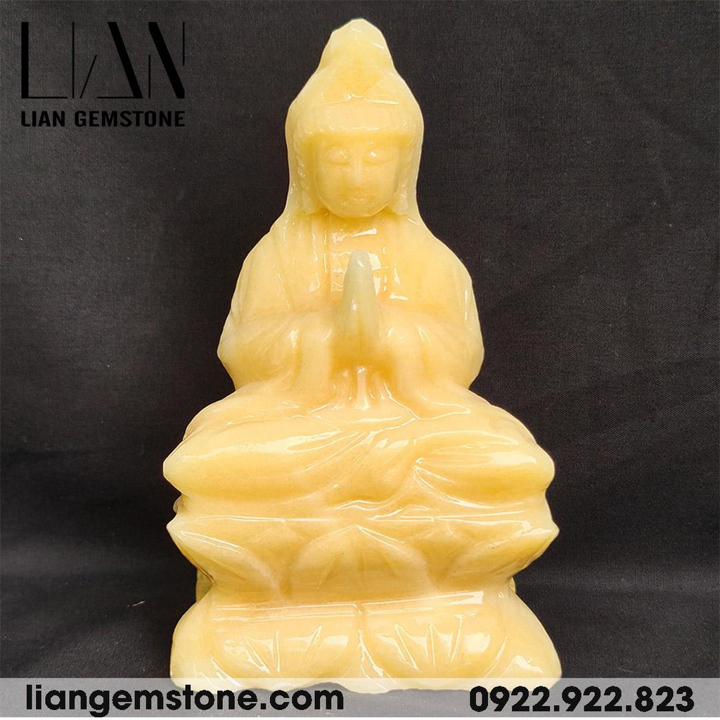 Tượng Phật Quan Âm Đá Ngọc Hoàng Long 10cm