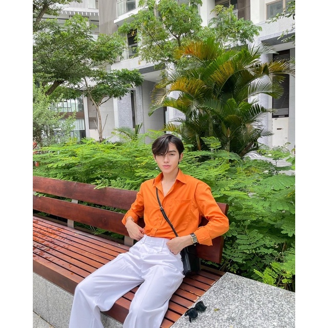 Áo Sơ Mi Basic màu cam