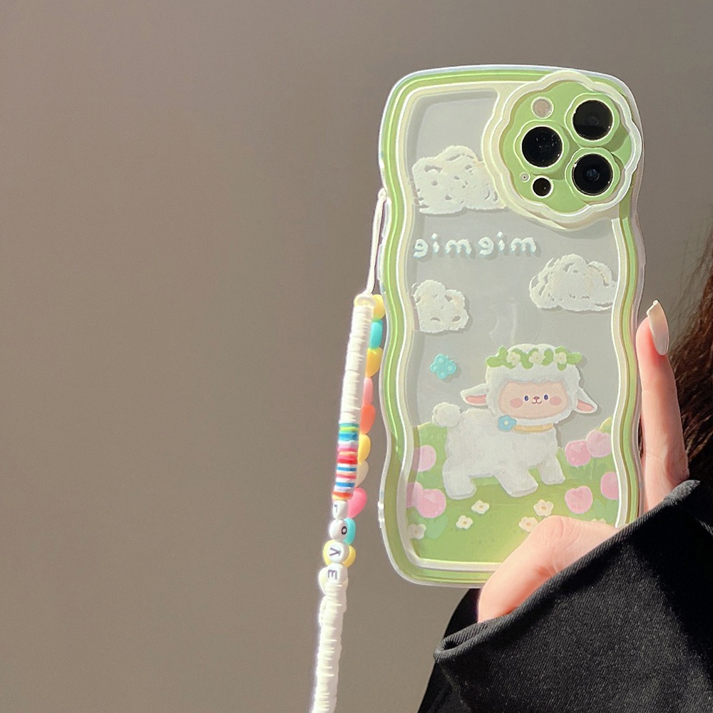 Ốp Điện Thoại Hình Hoa / Cừu Có Dây Đeo Cho IPhone 13promax 12 11 7Plus X XR XSMAX