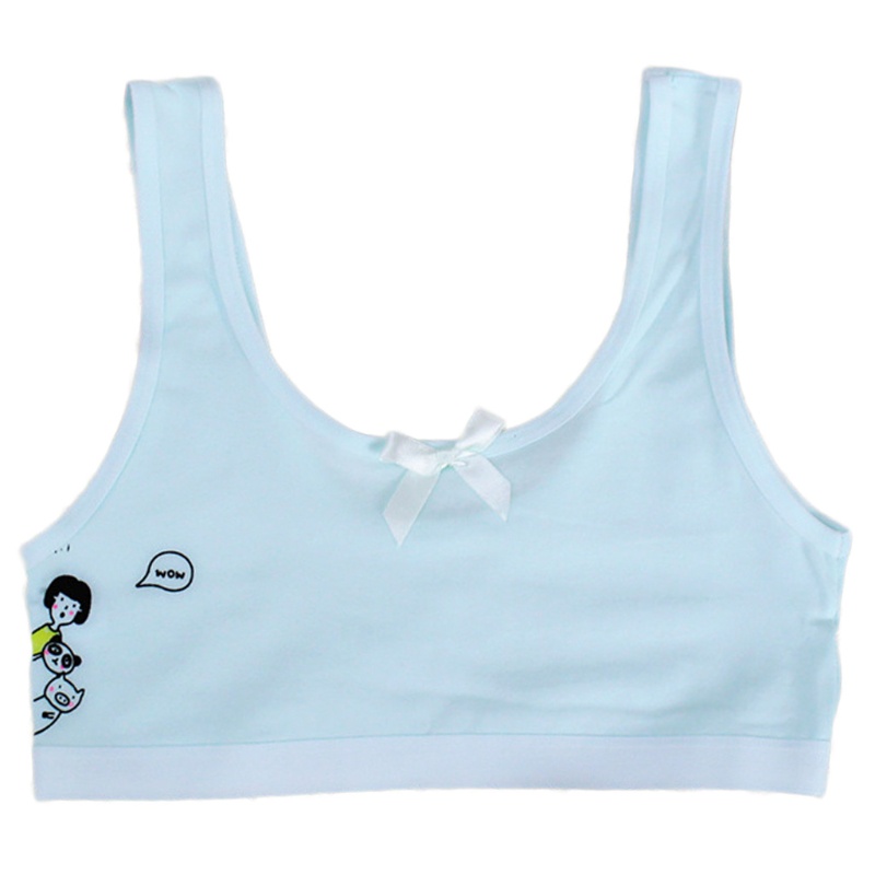 Áo Ngực Cotton Thoáng Khí Đính Nơ Họa Tiết Hoạt Hình Dễ Thương Thời Trang Mùa Hè Cho Bạn Gái