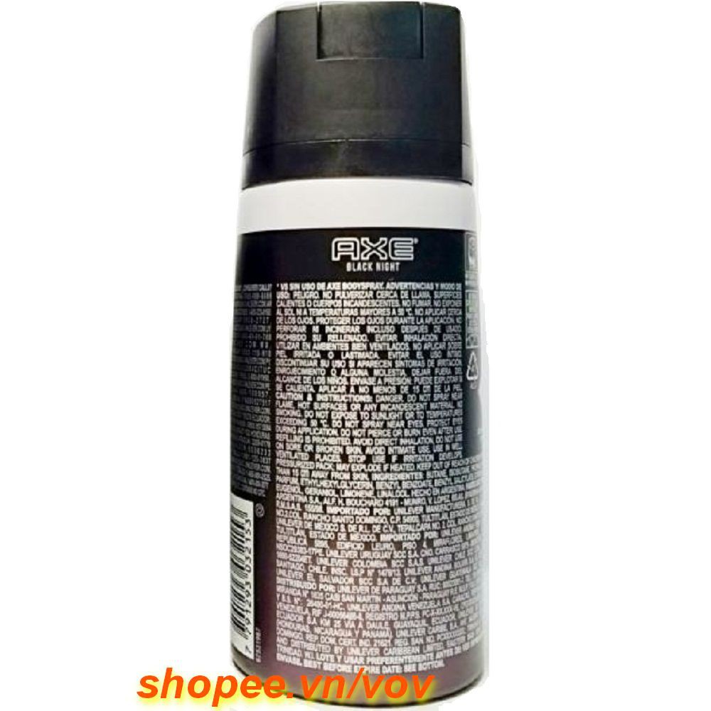 Xịt Khử Mùi 150Ml Axe Non Stop Black Night, Vov Cung Cấp & Bảo Trợ.