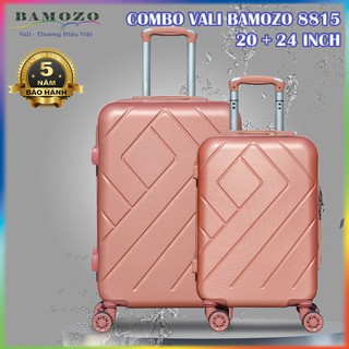 Combo Vali Kéo Du Lịch Size 20 Inch Và 24 Inch Nhựa Cao Cấp Giá Rẻ Bền Đẹp Bảo Hành 5 Năm Bamozo 8815