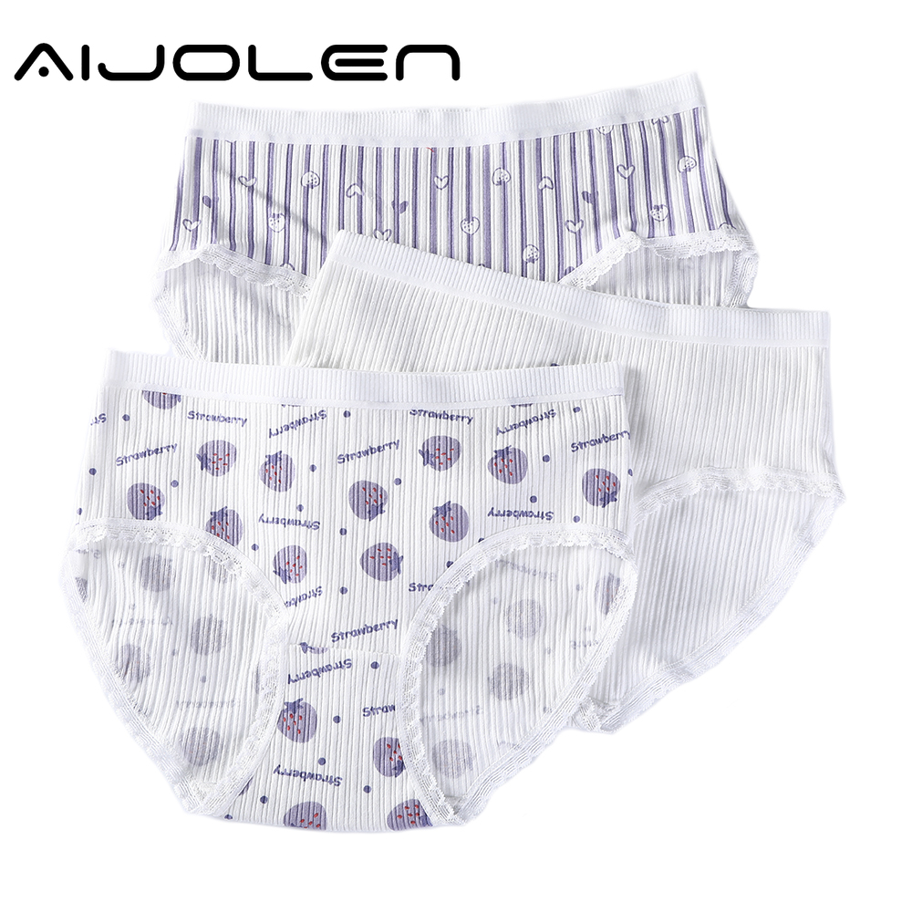 Quần Lót Aijolen Vải Cotton In Họa Tiết Trái Dâu Xinh Xắn Dành Cho Bạn Gái