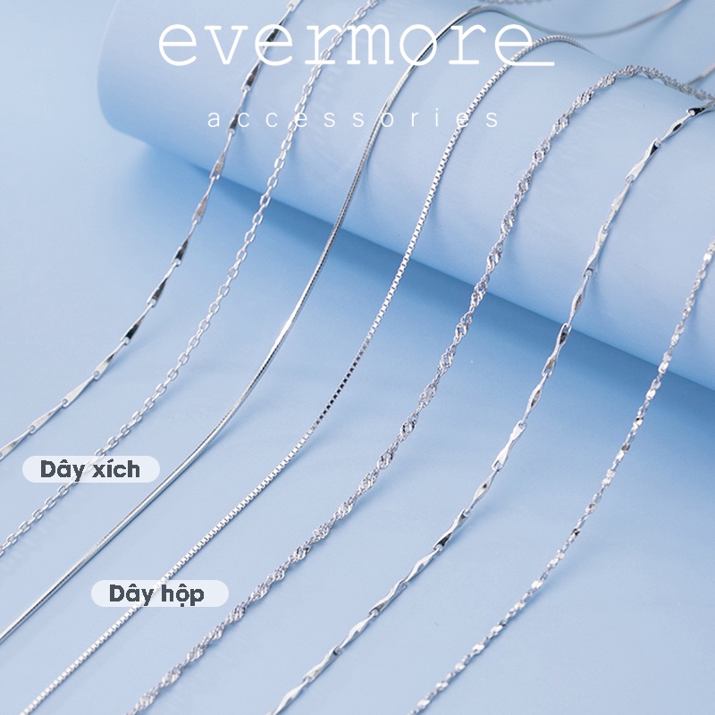 Dây chuyền trơn bạc EVERMORE, tối giản thanh lịch (Không có mặt dây) - D053