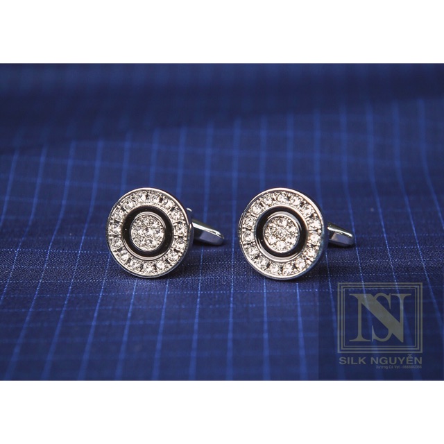 Khuy măng sét đính đá sang trọng cho nam ( cufflinks )