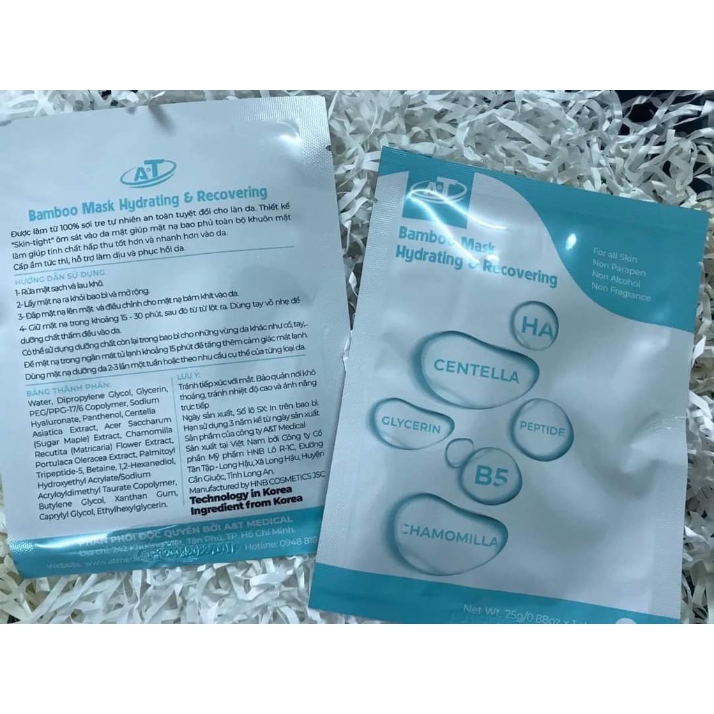 Mặt Nạ Phục Hồi Cấp Ẩm Da Tinh Chất B5 AT Bamboo Mask