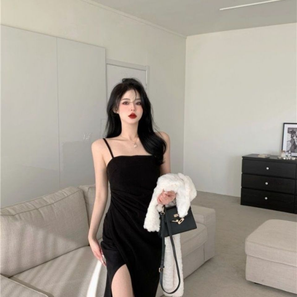 COZOK Đầm Dài Không Tay Xẻ Tà Quyến Rũ Thời Trang Cho Nữ