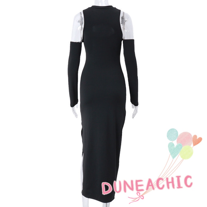 DUNEA Đầm Dáng Dài Hở Vai Quyến Rũ Thời Trang Cho Nữ