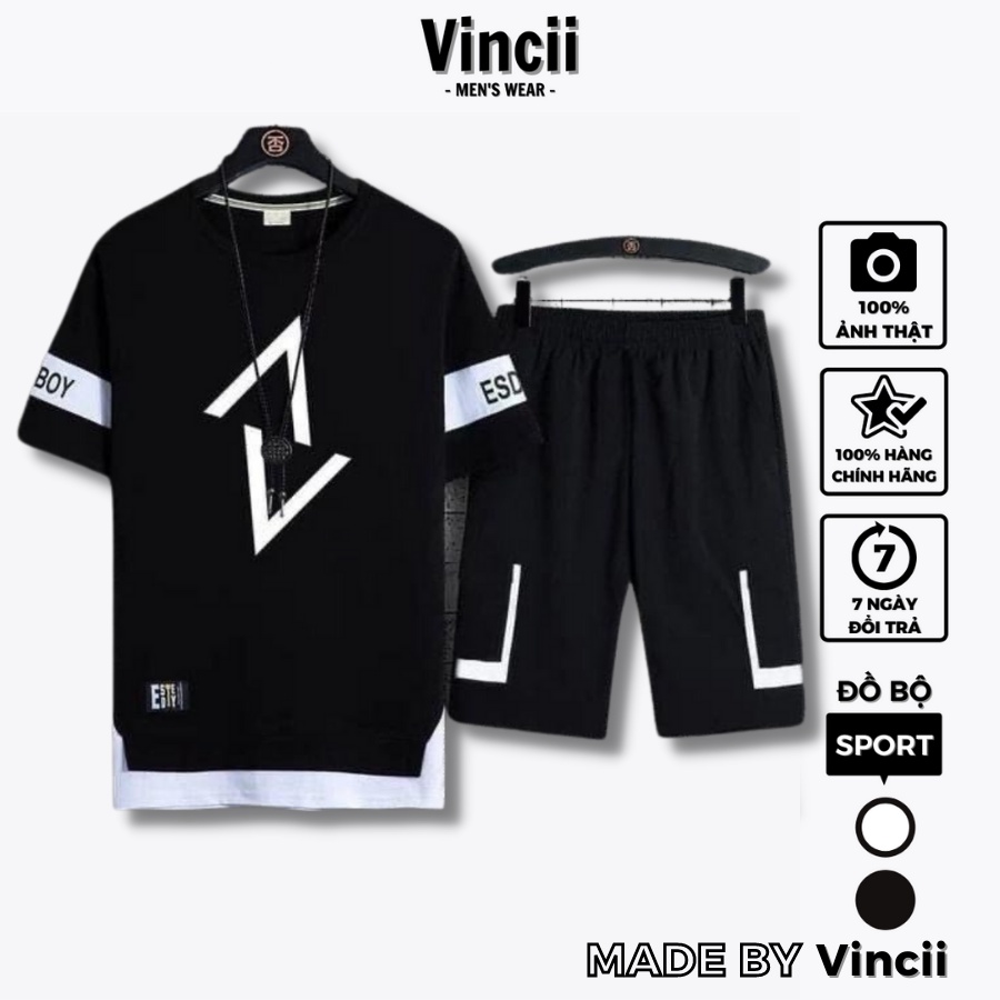 Quần Áo Nam Mùa Hè Vincii Đồ Bộ Thể Thao Cao Cấp Cotton Ngắn Tay Mềm Mịn Thấm Hút Mồ Hôi Set Mặc Nhà Đi Chơi