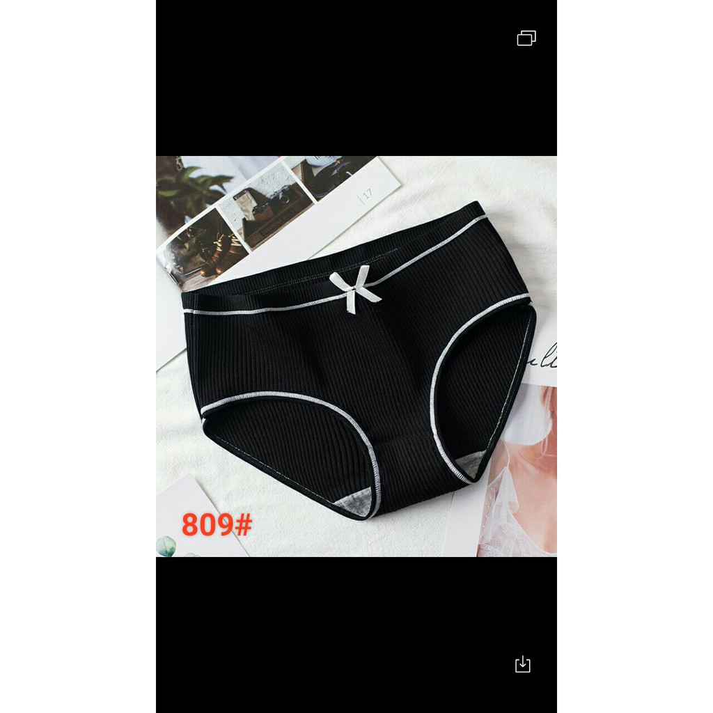 Quàn lót nữCOM BO 10 Quần lót gân tăm hình nơ 809/Quần lót Xuất nhật