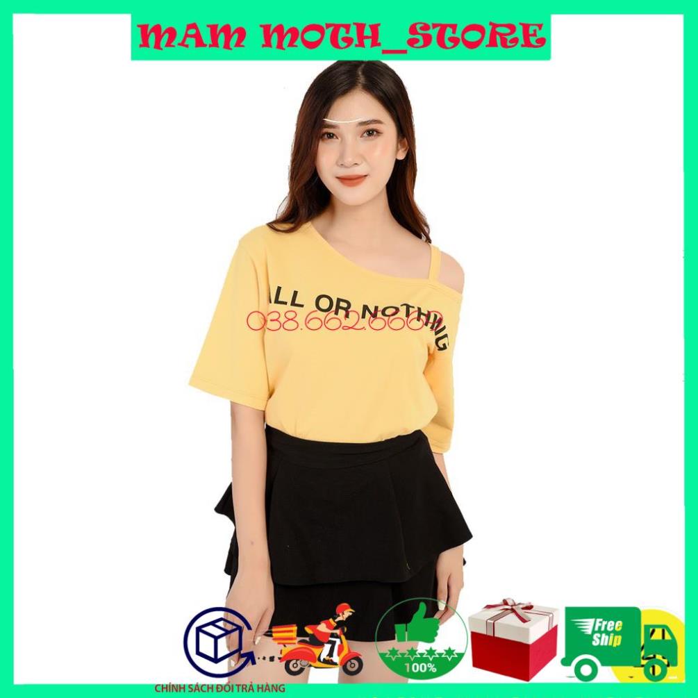 Áo thun nữ MAMMOTH tay lỡ lệch vai cá tính, năng động MAM MOTH_STORE