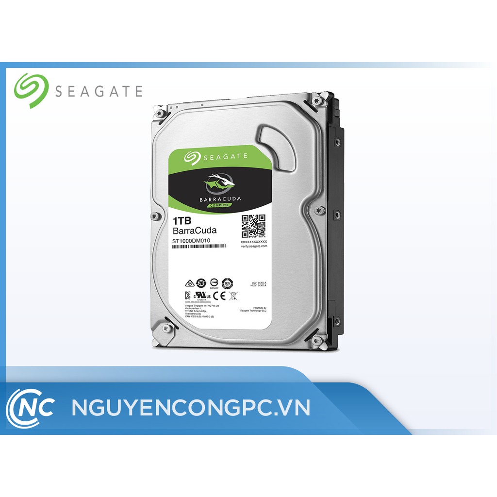 Ổ Cứng HDD Seagate BarraCuda 1TB 7200rpm | Sata3 64MB Cache | Mới, Chính Hãng, Bảo Hành 24 Tháng