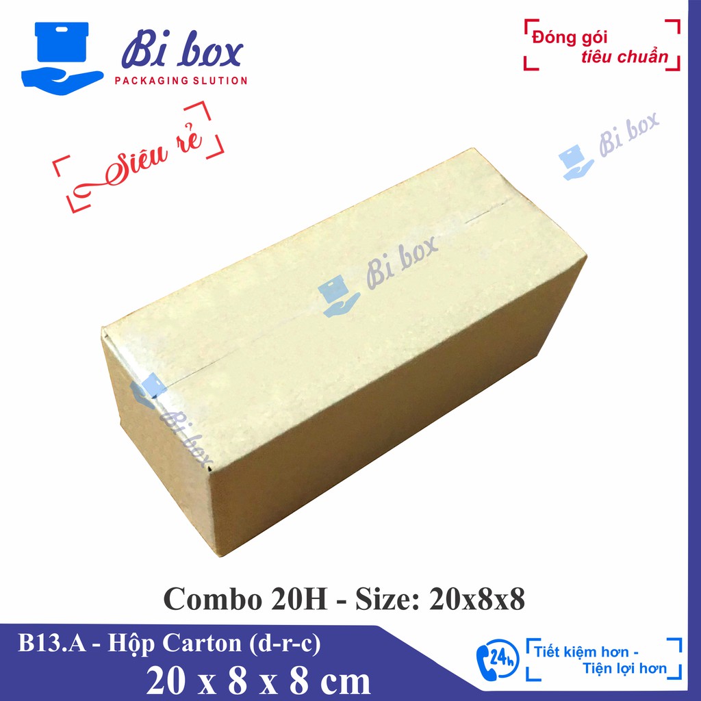 Combo 20 hộp đựng 20x8x8 - hộp carton đóng hàng giá rẻ