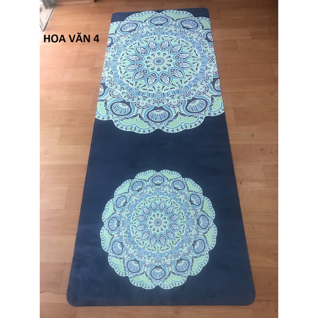 Thảm tập yoga du lịch hoa văn 1,6 mm Tặng túi đựng chuyên dụng