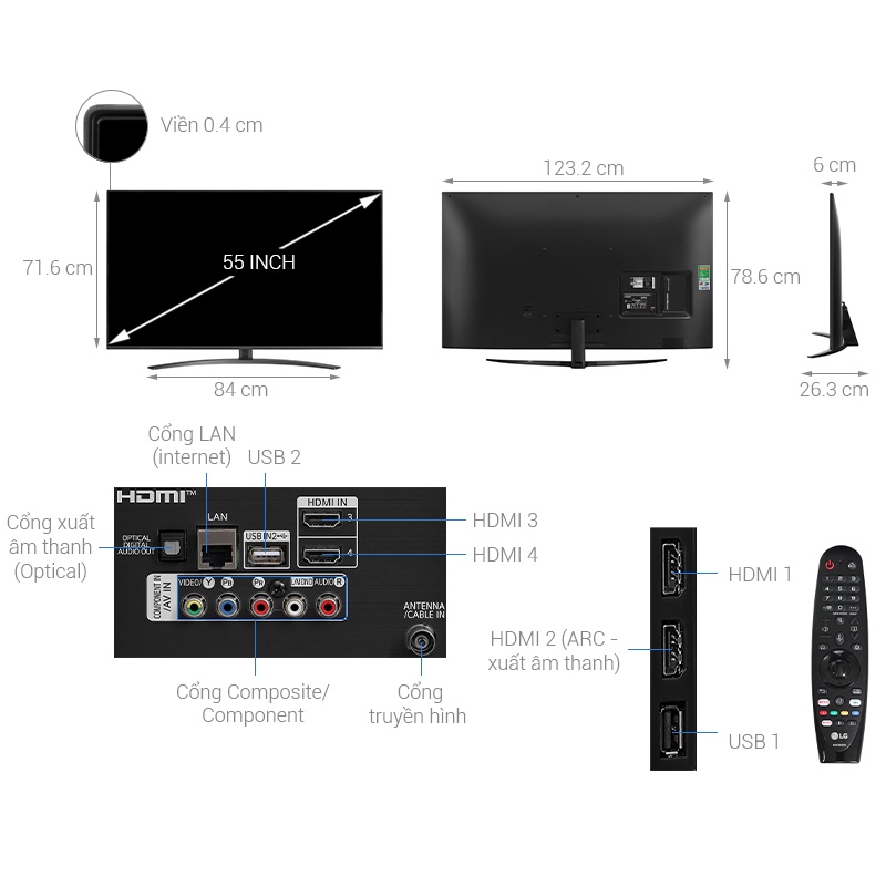 SMART TIVI NANOCELL LG 4K 55 INCH 55NANO81TNA | BigBuy360 - bigbuy360.vn