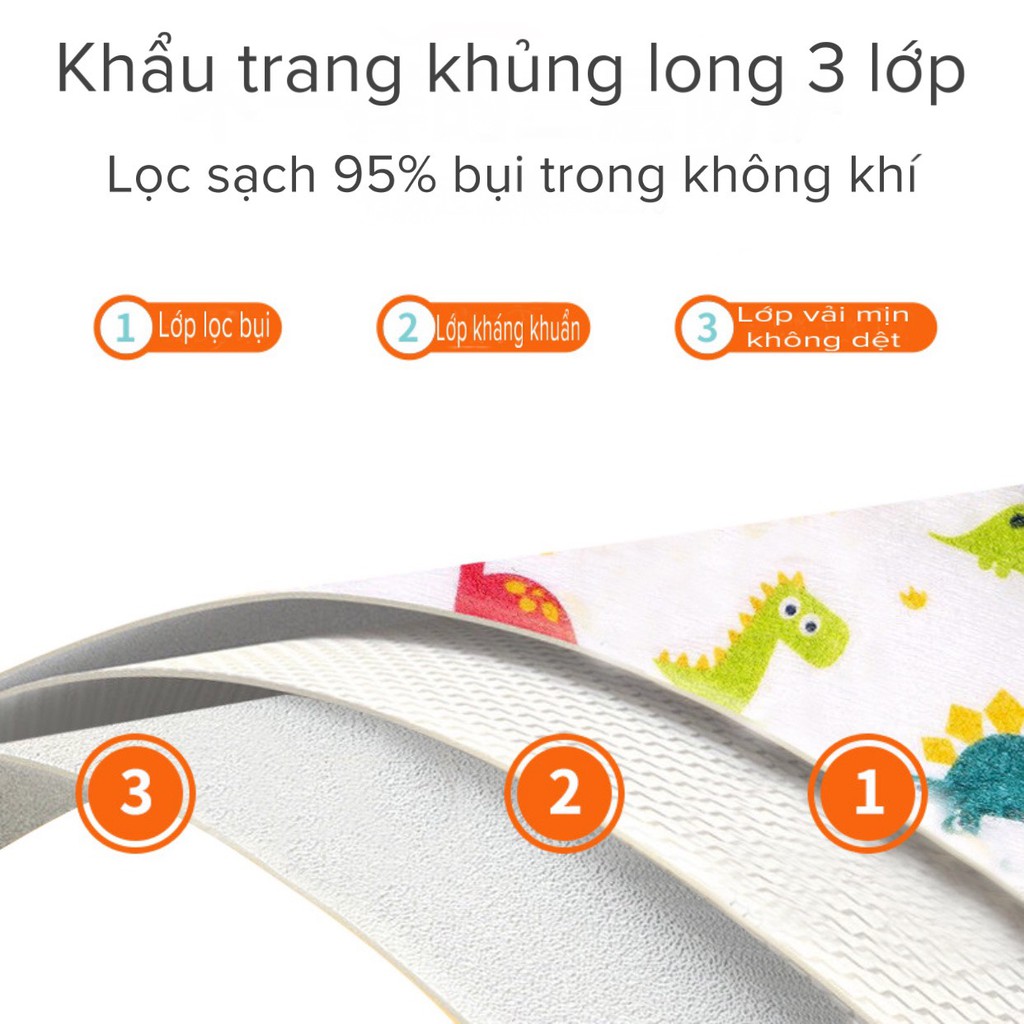 Khẩu trang KF94 cho bé - 3 lớp kháng khuẩn - Lọc sạch bụi mịn PM 2.5 | BigBuy360 - bigbuy360.vn