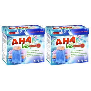 Bộ 2 hộp bột giặt cao cấp AHA Bio 1kg