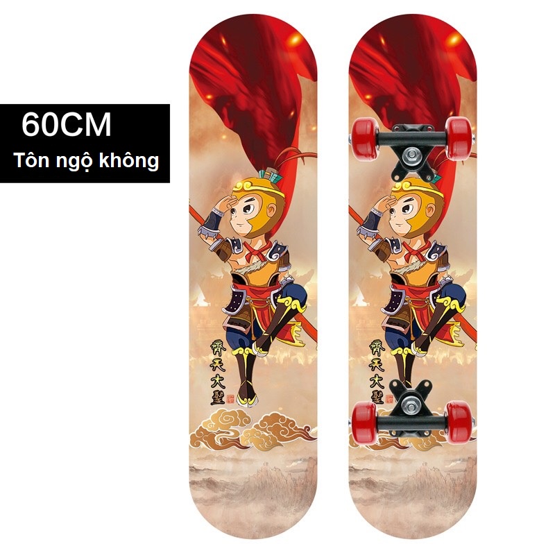 Ván trượt patin dành cho trẻ em thiếu niên nhiều hình skateboard 80cm 60cm gỗ phong ép 7 lớp