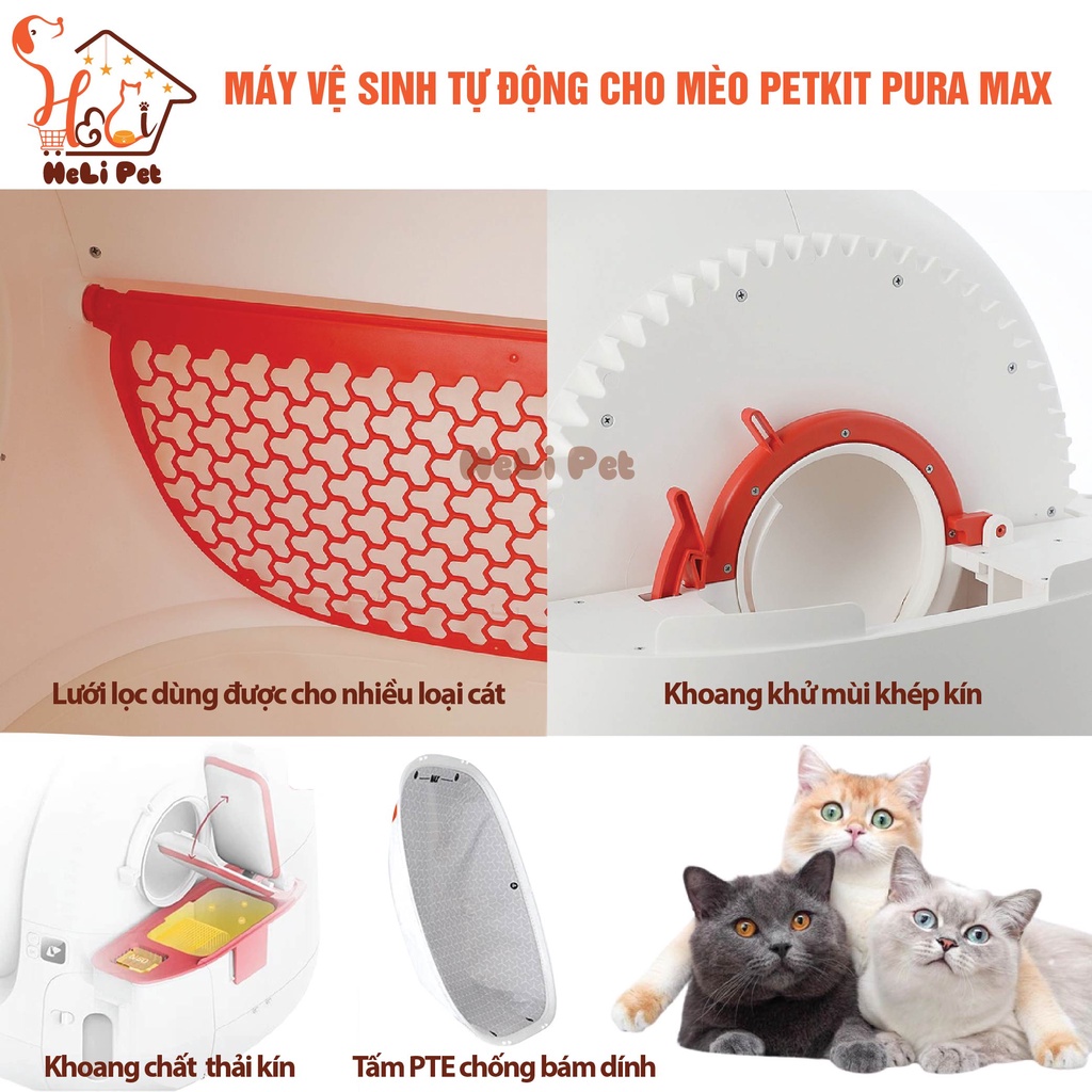 [NEW 2024] Nhà Vệ Sinh Cho Mèo PETKIT, Máy Vệ Sinh Tự Động Cho Mèo Pura Max Máy Dọn Phân Mèo