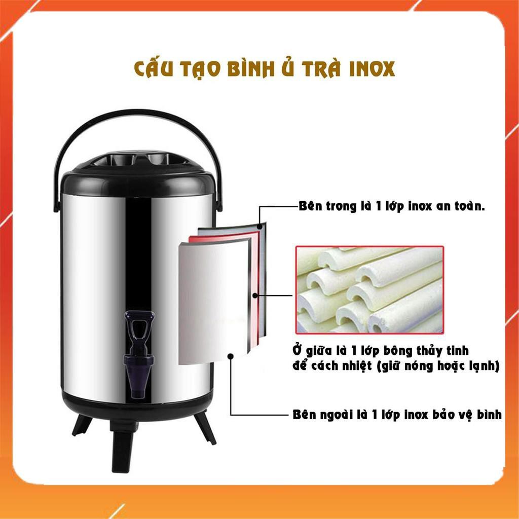 Bình ủ trà sữa ❤️FREESHIP❤️ Bình giữ nhiệt 3 Lớp Inox dung tích 6L, 8L, 10L, 12L Loại 1.