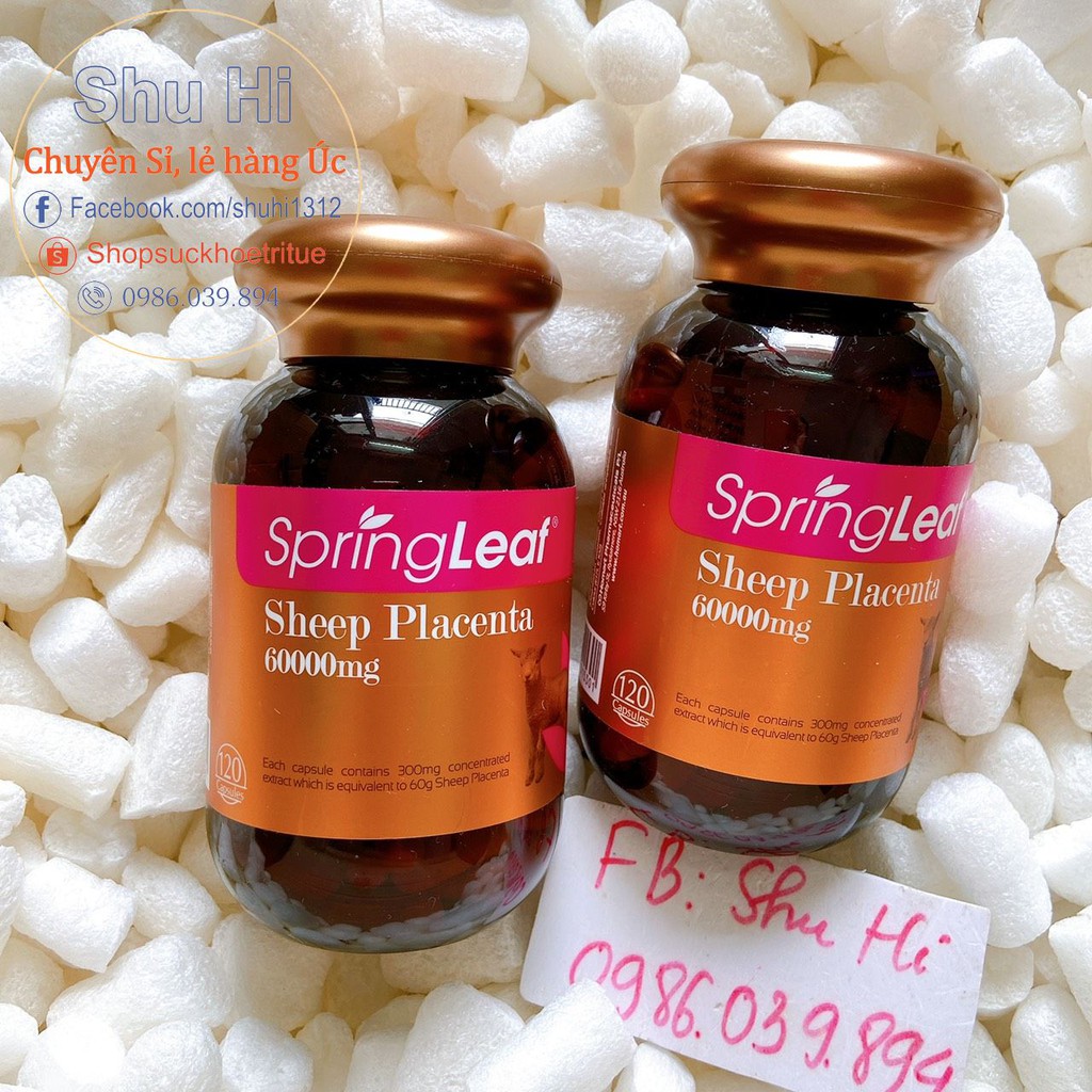 Nhau thai cừu Sheep Placenta SpringLeaf 60000mg 120 viên - Úc chính hãng | BigBuy360 - bigbuy360.vn