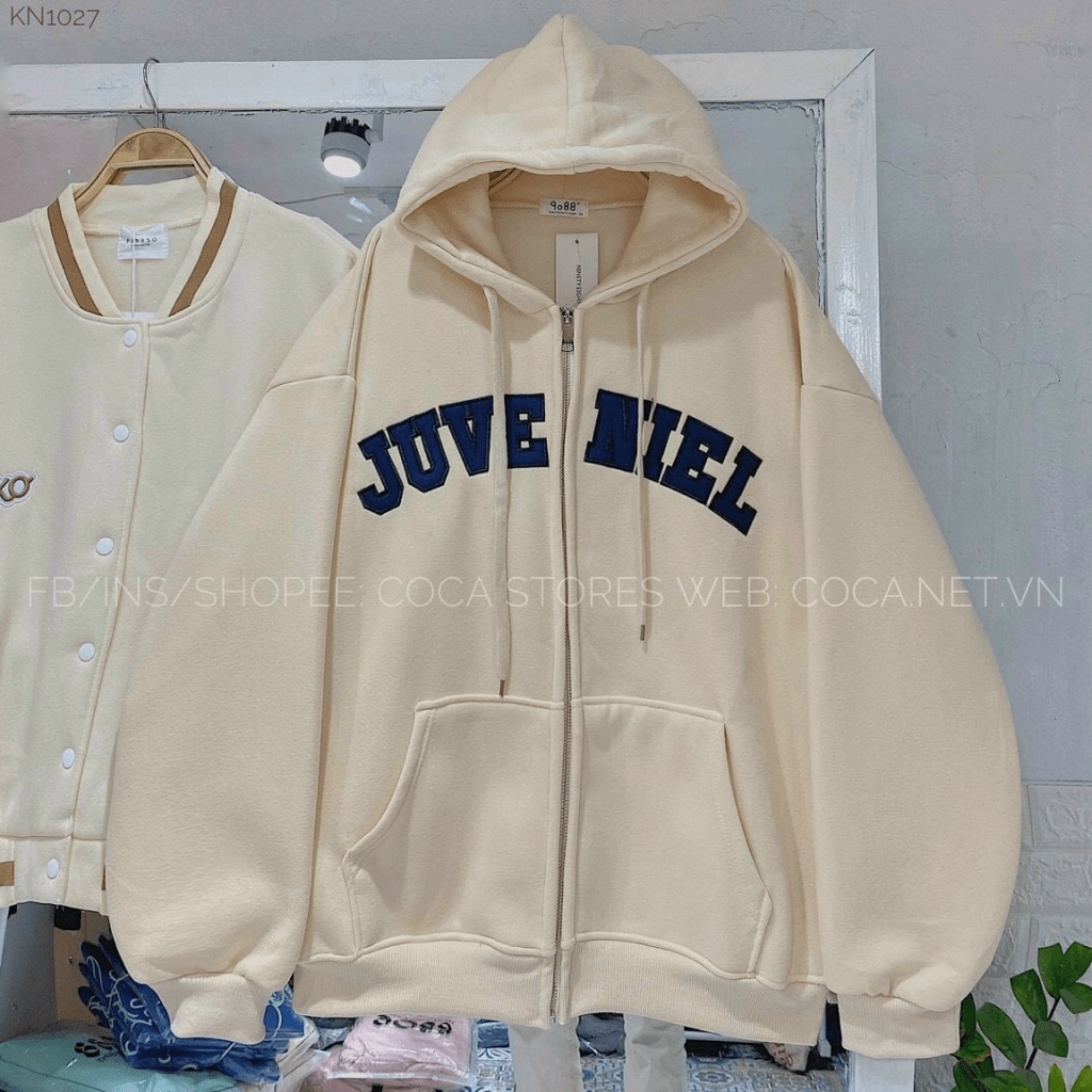 [Ảnh Thật]  Áo Khoác Nỉ In Chữ JUVE NIEL Kiểu Dáng Hàn Quốc From Rộng Đơn Giản Siêu Đẹp TP [NewUnisex]